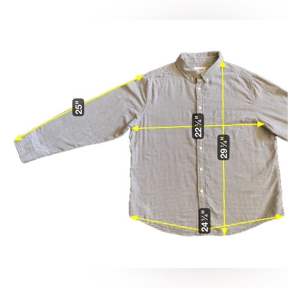 Goodfellow & Co Men’s XL Blue White Check Shirt Long Sleeve Button Down Casual - Picture 2 of 4